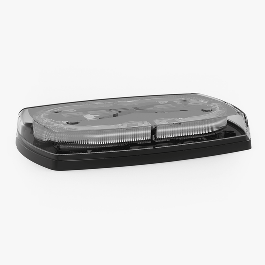 Mini torreta de 48 LED 10" Ámbar/Claro, Lente Transparente, Cableado