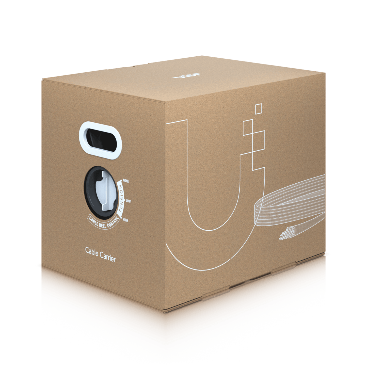 UISP Cable Carrier - Bobina de 305 Metros (1000 Pies) de Cable Ethernet de Grado Industrial con Protección Contra Daños Ambientales y Descargas Electrostáticas Color Negro