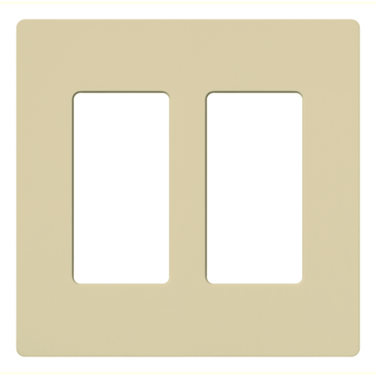 Placa de pared 2 espacios, para atenuador (dimmer), apagador ó control remoto inalámbrico LUTRON.