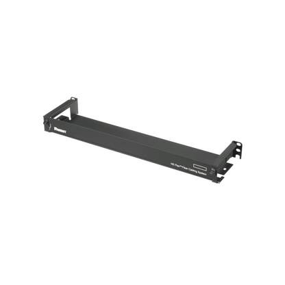 Organizador de Cables Frontal, para Panel de Fibra Óptica HD Flex, de 1 UR, Color Negro