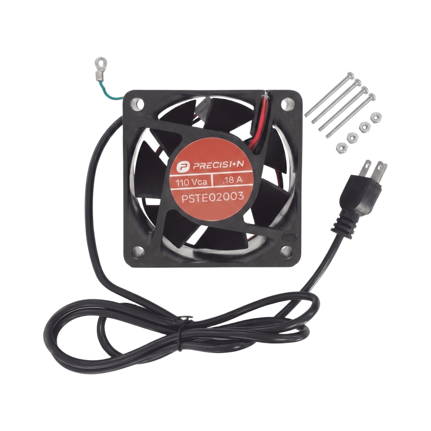 Ventilador de 110 Vca de 12 x 12 cm con Cable y Tornillería