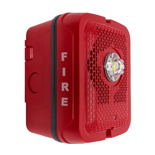 Bocina con Lámpara Estroboscópica para Exterior, con Configuración Estroboscópica Seleccionable, Color Rojo