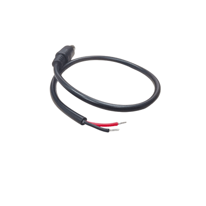 Cable con Conector Macho (Pigtail)  | Forro negro | Alimentación para Vcc con Puntas Libres / Polarizado / Largo 22 cm (8.66 Pulgadas) / Calibre 22AWG.