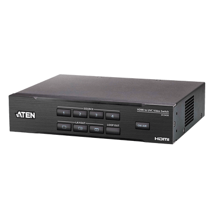 Switcher HDMI a USB 4 Entradas | 4K@60 | USB-C Streaming | Audio Mixer | PiP/Chroma | Control App