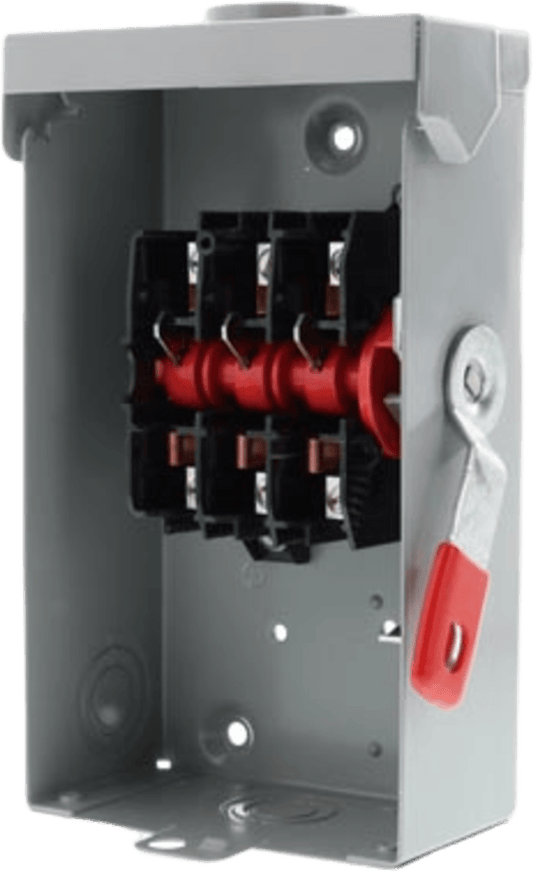 Interruptor de Seguridad GNF322RA, 240Vca, 3 polos, 60 Amp, sin portafusibles, Nema 3R.