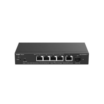 Switch Administrable Capa2 PoE+ con 5 puertos Multi-Gigabit 2.5Gb, hasta 70w PoE