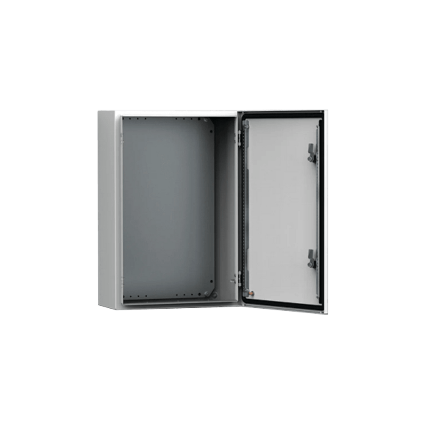 Gabinete de Uso Exterior MAS 600 x 600 x 210 mm NEMA 4/12/13; IP66; IK10 de Acero Dulce 1.5 mm con Platina de Montaje Incluida Color Gris Claro