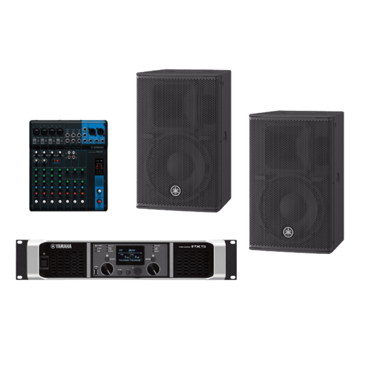 Kit Refuerzo Sonoro y Mixer | Incluye 2 Bocinas CHR10 | Amplificador PX5 | Mezclador MG10 | Ideal para PA
