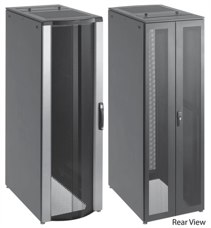 Gabinete para Servidores ProLine FloTek 42 UR Con Puertas Perforadas Alta Ventilación, Profundidad Extendida 1200 mm y Ancho 600 mm Acero Color Negro
