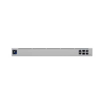 UniFi Enterpirse Router Empresarial de Alto Rendimiento / 12.5 Gbps IDS/IPS / Firewall de Capas Aplicativa / 5 Puertos WAN Máx. (1x25G SFP28, 1x2.5 GbE RJ45) / Conexión VPN Avanzada / Redundancia PSU Hot-Swappable / Montaje en Rack 1U