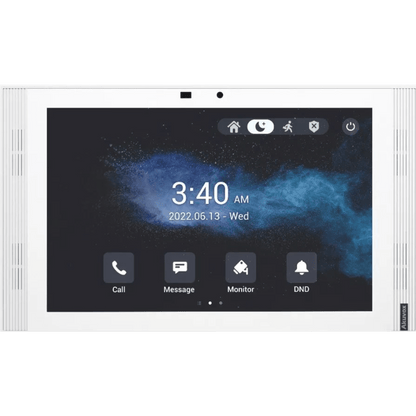 MONITOR COLOR BLANCO DE 10" IPS LCD / CERTIFICADO POR GOOGLE PLAY STORE / ANDROID 12 OS / WI-FI 6 / POE /  SIP / ENTRADAS DE ALARMA / ADMINISTRACIÓN 100 EN LA NUBE