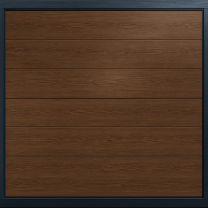 Puerta de Garage de Alta Calidad / Linea Central / Imitacion madera / oscura / 9x7 pies / AISLADA / Estilo Americana.