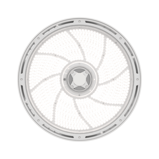 Luminaria LED High Bay Redonda REBL / 12,000-18,000 Lúmenes / Óptica Micro-Prisma Patentada / UGR Ultra Bajo / IK10 IP66 NEMA 4X / Temperatura 3500K-4000K-5000K Switchable / UVOLT 120-347V.