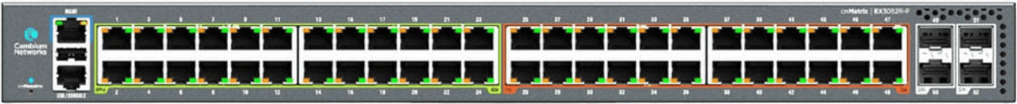 Switch Empresarial / Cloud-Managed / Layer 2-3 / 24-48 Puertos Gigabit / 4-6 Puertos SFP+ 10G-SFP28 25G / PoE+ 30W-PoE++ 60W-90W / Dual Power CRPS / 128-420 Gbps Throughput / 5 Años Garantía