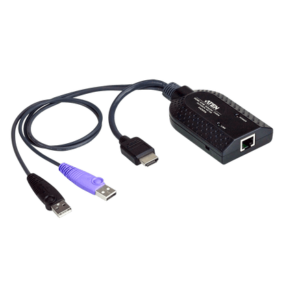 Adaptador KVM USB HDMI | Virtual Media | Smart Card/CAC | Resolución 1920x1200 | Compensación Automática de Señal ASC | RJ-45