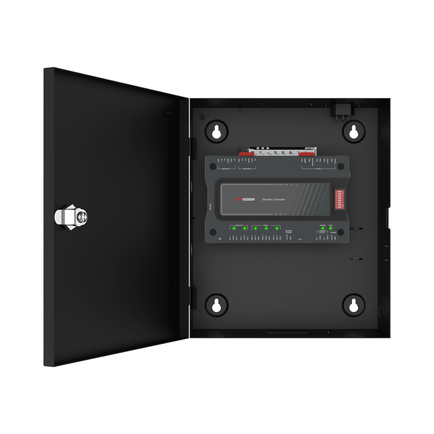 Controlador MAESTRO para Elevadores Administrable en la Nube con HikConnect Teams / Incluye Gabinete y Fuente / Control de Acceso para los pisos de los Elevadores por Huella o Tarjeta / Requiere Licencia / 1 Controlador por Cabina de Elevador