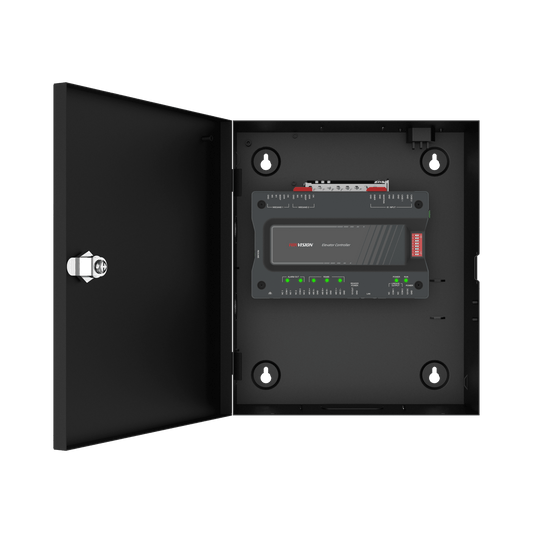 Controlador MAESTRO para Elevadores Administrable en la Nube con HikConnect Teams / Incluye Gabinete y Fuente / Control de Acceso para los pisos de los Elevadores por Huella o Tarjeta / Requiere Licencia / 1 Controlador por Cabina de Elevador