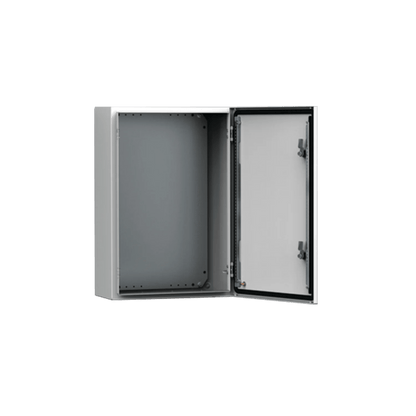 Gabinete de Uso Exterior MAS 600 x 400 x 240 mm NEMA 4/12/13; IP66; IK10 de Acero Dulce 1.5 mm con Platina de Montaje Incluida Color Gris Claro