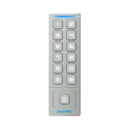 Teclado Autónomo / Diseño Slim Metálico / 1000 Tarjetas y Contraseñas /  Exterior IP65 / Lector de Tarjetas Prox EM / Salida Wiegand