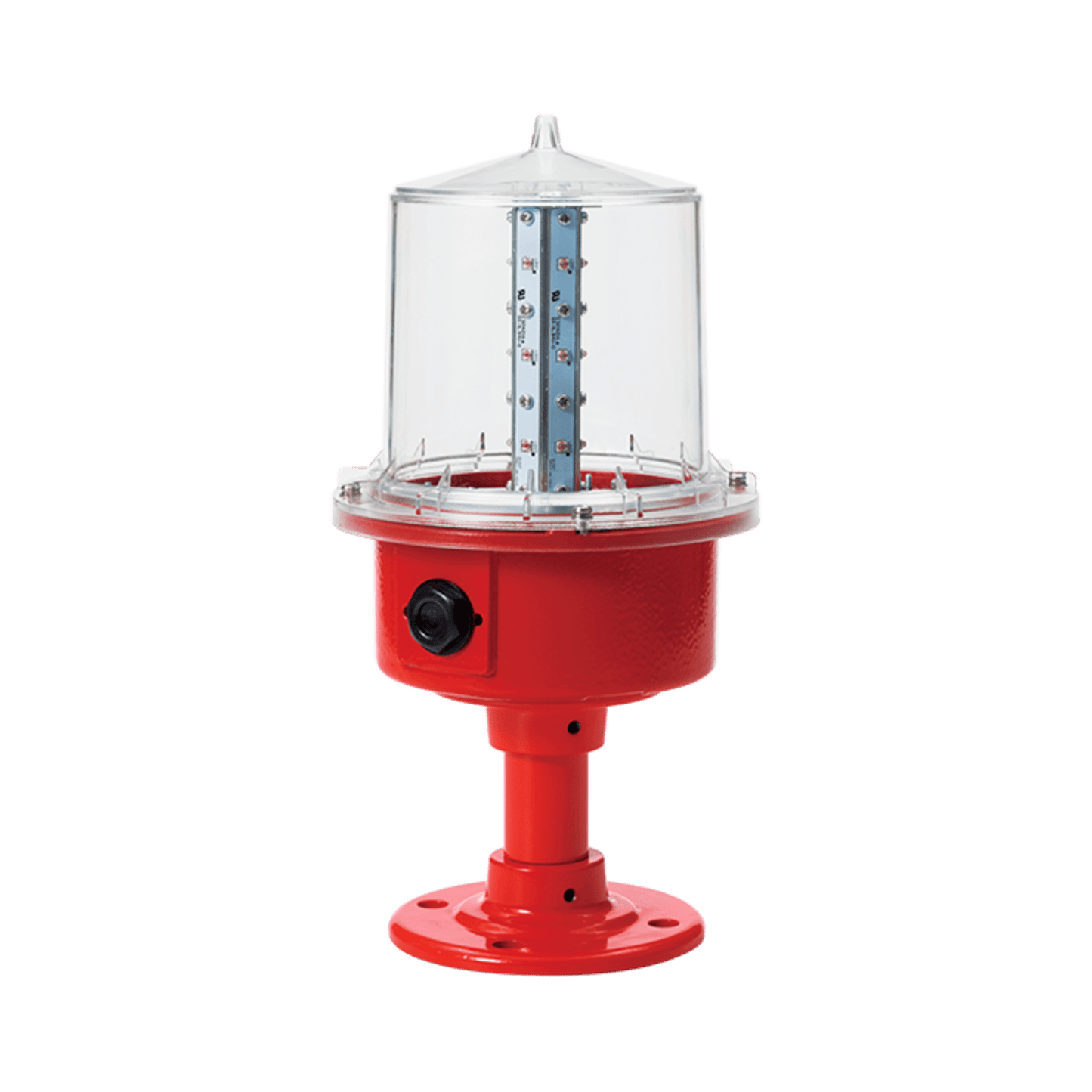 Luz de Obstrucción 24 VCD con Poste, de Aviación LED de Baja Intensidad (Tipo B), Certificación ICAO, Protección IP66 y Alta Durabilidad para Torres y Estructuras