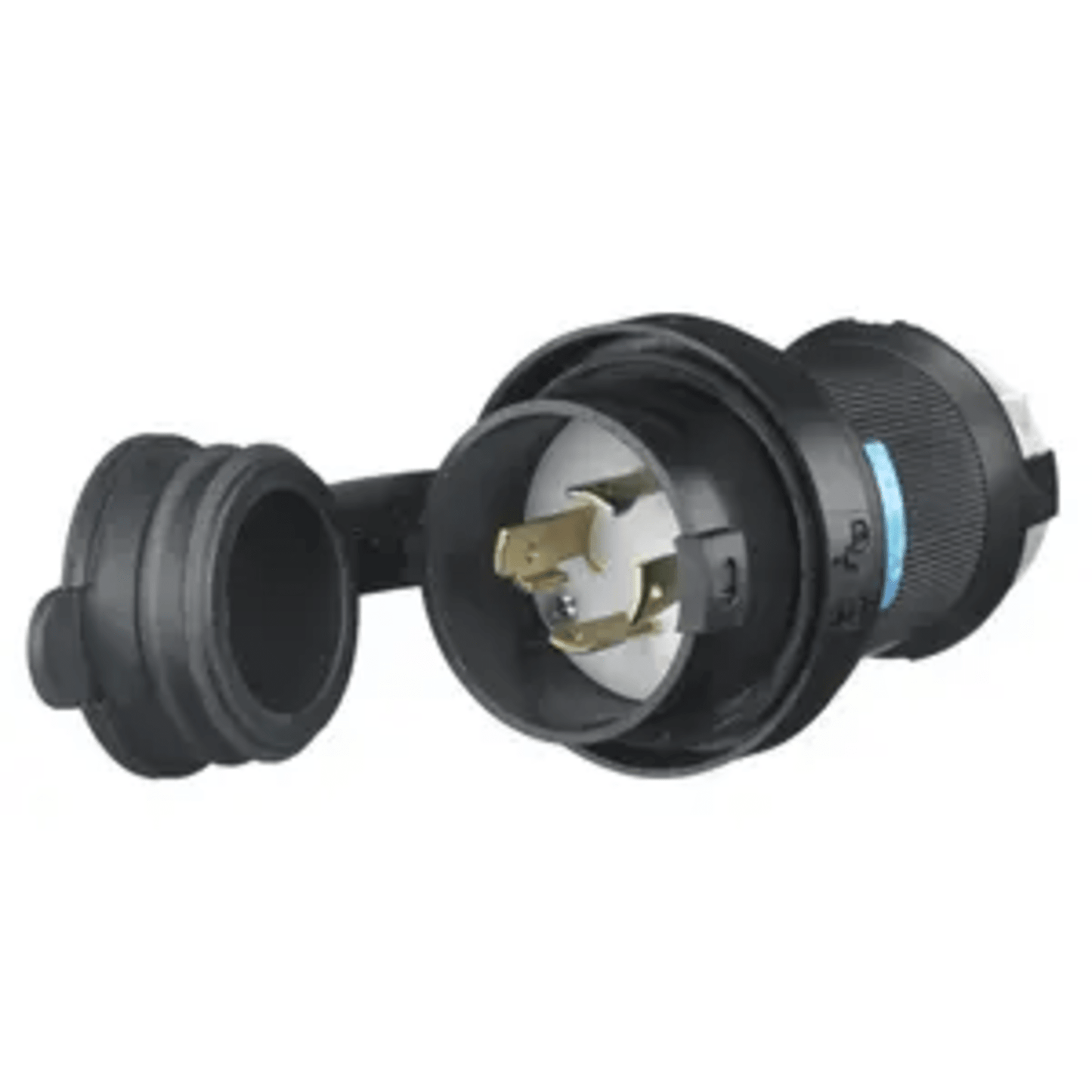 Enchufe con Bloqueo de Media Vuelta Industrial y Cubierta Hermética de 30 A 250 V CA / 3 Polos 4 Hilos / Nema L15-30P.