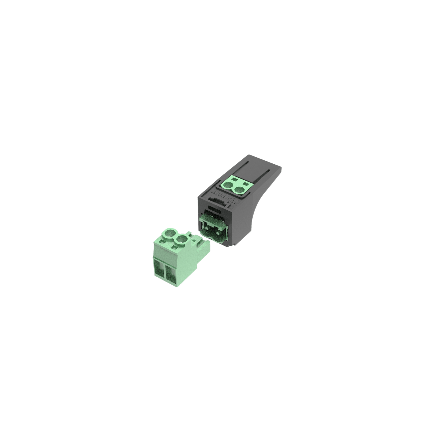 Módulo Conector Eléctrico para Cable Eléctrico FMPS, Compatible con 26-12 AWG, Tipo Mini-Com, Color Verde
