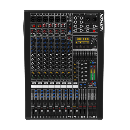 Consola de Mezcla Analógica | 8 Canales | 6 Entradas Mic/Línea | 12 Salidas | DSP Efectos | USB Media | Bluetooth | Montaje en Rack