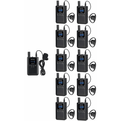Kit para guía turístico de 1 transmisor y 10 receptores