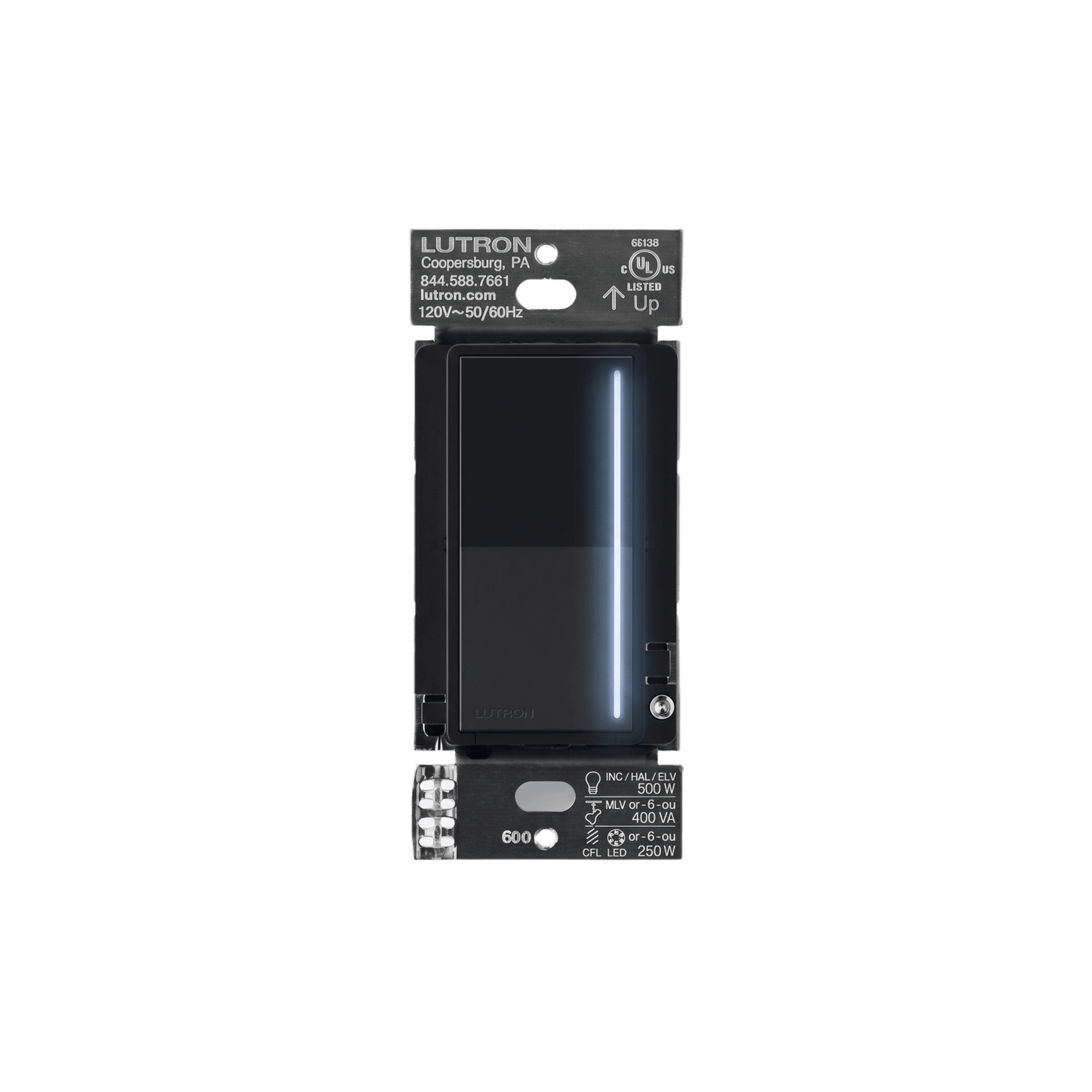 (RadioRa3) Atenuador táctil Sunnata Dimmer PRO color negro satin, requiere cable neutro / soporta 250W LED
