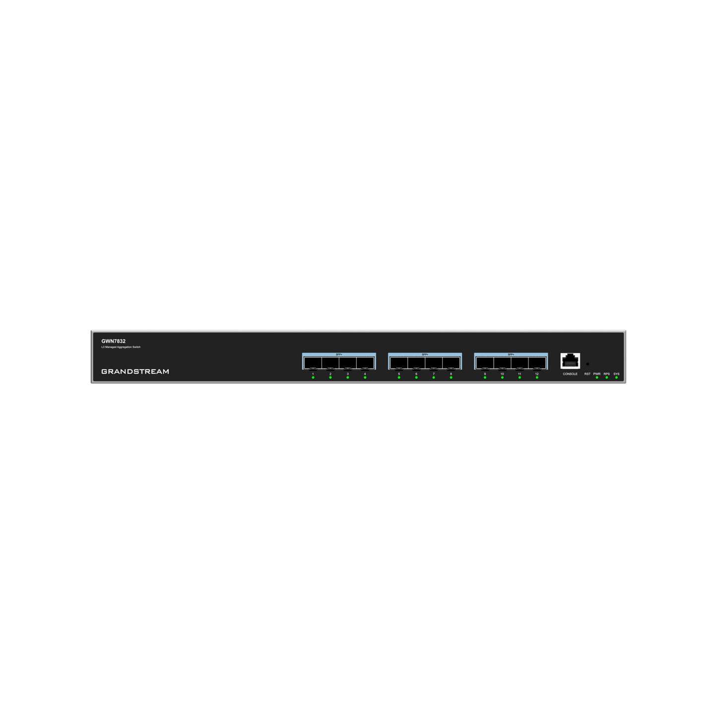 Switch de Agregación Capa 3 / 12 Puertos 10Gigabit SFP+ / QoS Integrada / Soporte IPv6 e IPv4 / Seguridad Avanzada / Stacking /