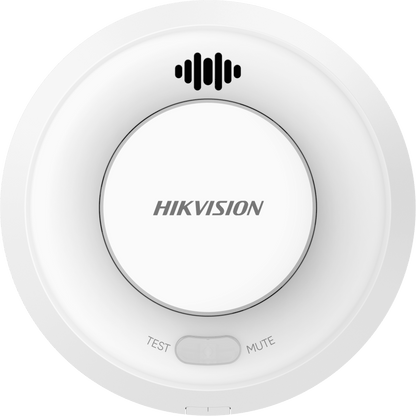 Detector de Humo Interlink con Funcion Hub / Doble Tecnología de Sensor de Luz / Alarma Auditiva 85dB / Batería de Litio 10 Años / Autoverificación / Compatible con Hik-Connect / Interconectable 30 Dispositivos