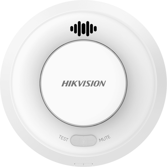 Detector de Humo Interlink con Funcion Hub / Doble Tecnología de Sensor de Luz / Alarma Auditiva 85dB / Batería de Litio 10 Años / Autoverificación / Compatible con Hik-Connect / Interconectable 30 Dispositivos