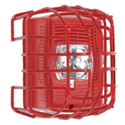 Protector De Rejilla Anti Vandalismo Y Golpes Accidentales, Color Rojo, Para Sirenas/Estrobos/Bocinas System Sensor, Montaje En Superficie, 7.49"Altox6.74"Anchox6.09"Profundidad