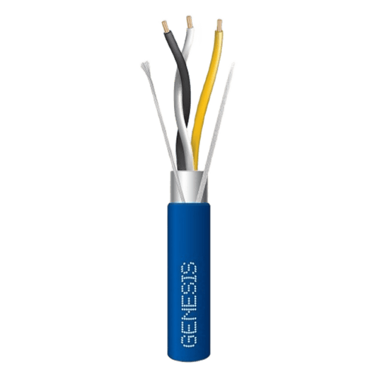 Bobina de 305 Metros de Cable BLINDADO / 3 x 22 AWG / Uso INTERIOR / Azul / Tipo CMP-CL3P, FPLP, FT6 / UL de COMUNICACIÓN de datos