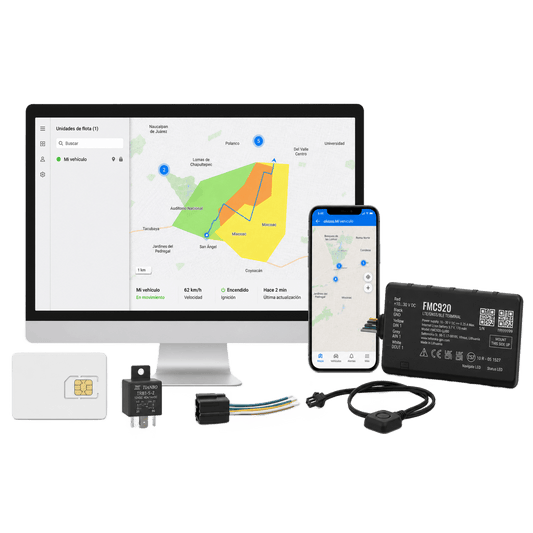 Kit Rastreador Vehicular 4G LTE CAT 1 y 2G/Bluetooth/Anualidad de SIM600MB1Y /Anualidad de EPCOMGPSCODE/ Relevador/boton SOS