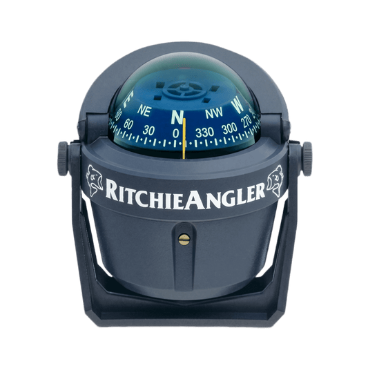 Brújula de Navegación Marítima RitchieAngler RA-91 / Montaje en Bracket / Dial 2 3/4" (70 mm) / Iluminación Nocturna Verde / DirectiveForce Magnets / Acabado Gris Anti-Reflejo / 100% Reparable