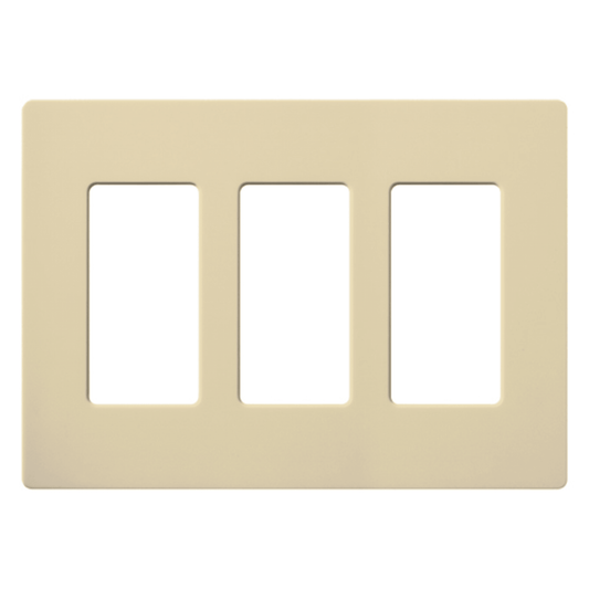 Placa de pared 3 espacios, color blanco, para atenuador (dimmer), switch ó control remoto PICO inalámbrico.