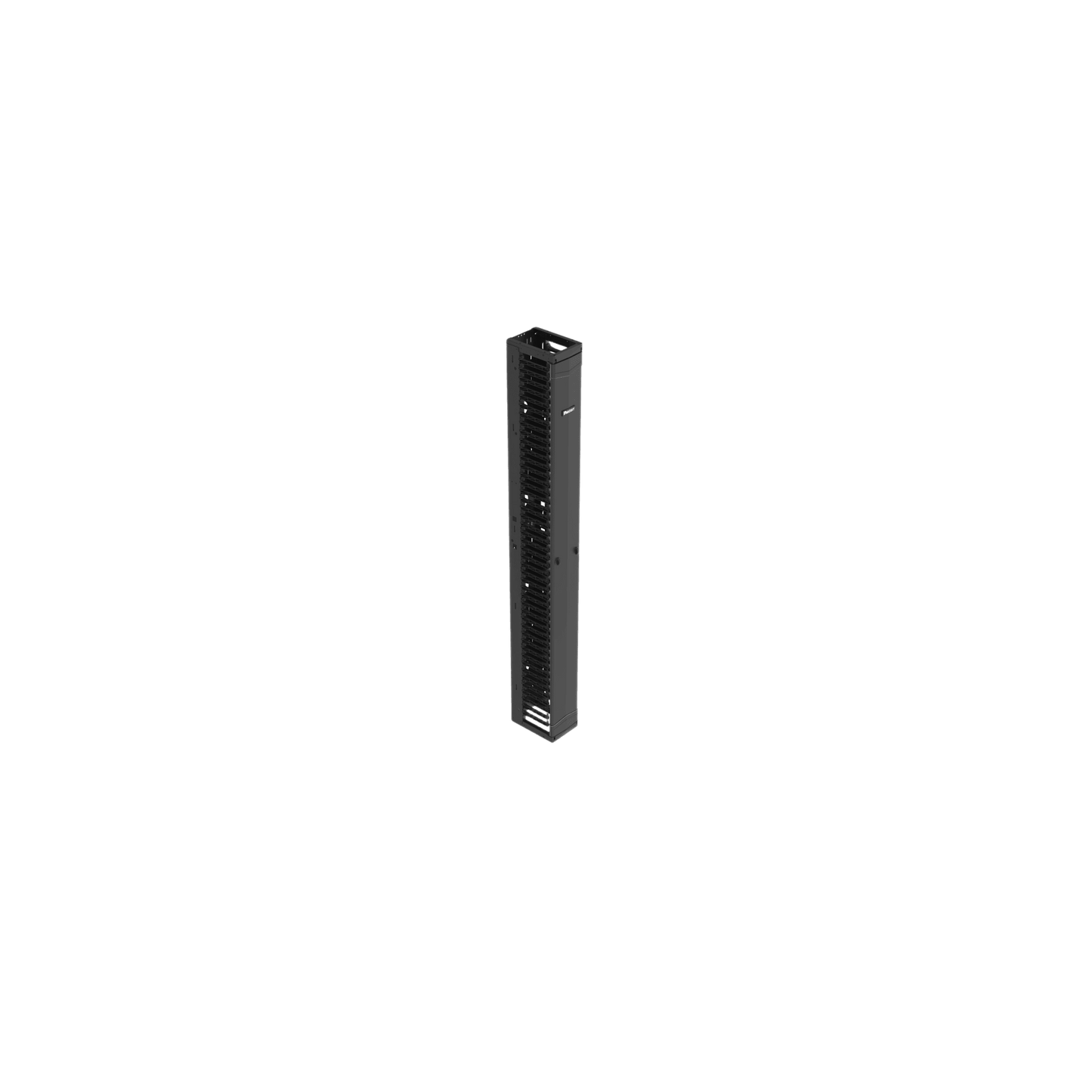 Organizador Vertical PatchRunner™, Sencillo (Solo Frontal), Para Rack Abierto de 45 Unidades, 8 in de Ancho, Color Negro
