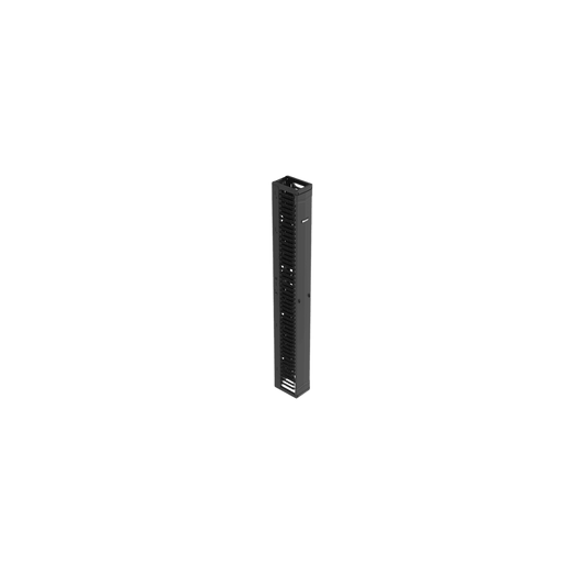 Organizador Vertical PatchRunner™, Sencillo (Solo Frontal), Para Rack Abierto de 45 Unidades, 8 in de Ancho, Color Negro