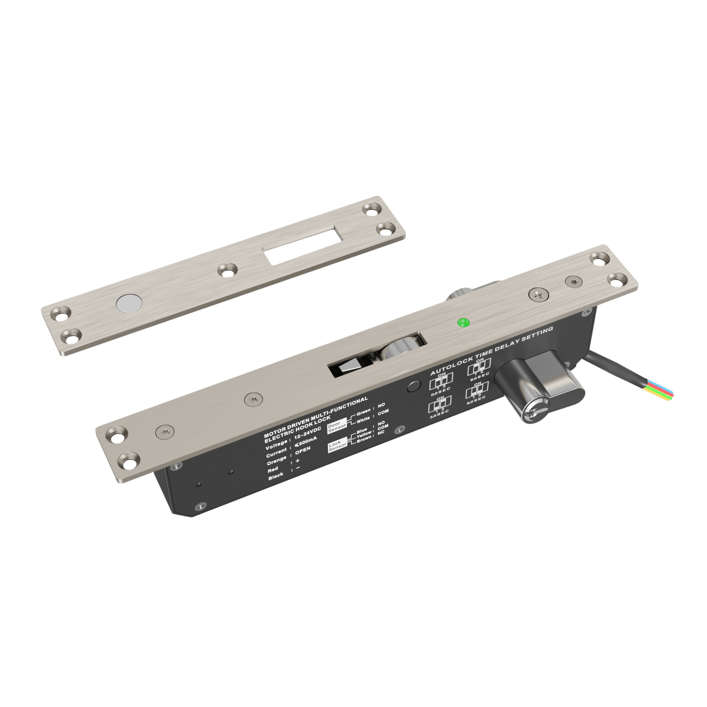 Cerradura eléctrica para puertas corredizas tipo gancho / apertura con llave ambos lados / IP65