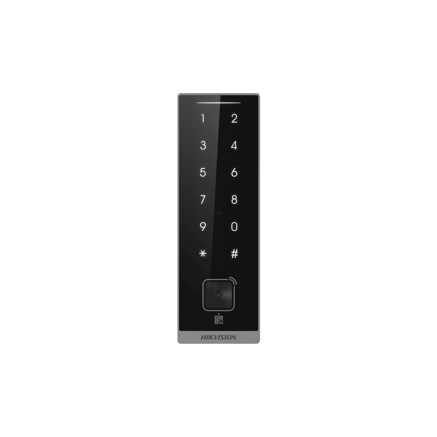 Teclado Esclavo con Lector de Tarjetas Virtuales Bluetooth y Códigos QR / Tarjetas MIFARE y PROX EM / Contraseñas / RS-485 Wiegand OSDP / Frecuencias 13.56 MHz y 125 KHz / Autenticación Tarjeta PIN QR Bluetooth / Táctil
