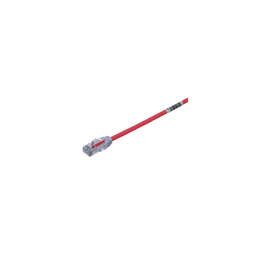 Cable de Parcheo UTP Cat6A, CM/LSZH, Diámetro Reducido (28AWG), Color Rojo, 4.57 Metros (15 Pies)
