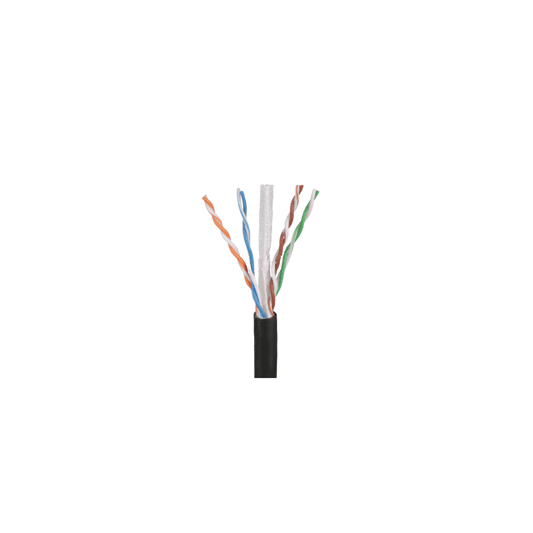 Bobina de Cable UTP de 4 Pares OSP (Planta Externa), Cat6 de Rango Extendido, 22 AWG, Color Negro, 305 Metros (1000 Pies).