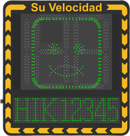 Radar medidor de Velocidad/ Pantalla LED / Detección de Velocidad en Tiempo Real / Rango de Detección de 100 m / Hasta 32 Objetivos Detectados / IP66 / Ethernet