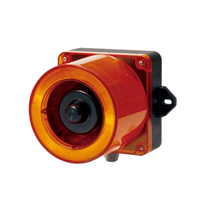 Combinacion de baliza LED color Ámbar y sirena electrónica de 31 tonos resistente a la intemperie de volumen máx. 123 dB a 110-240 VCA