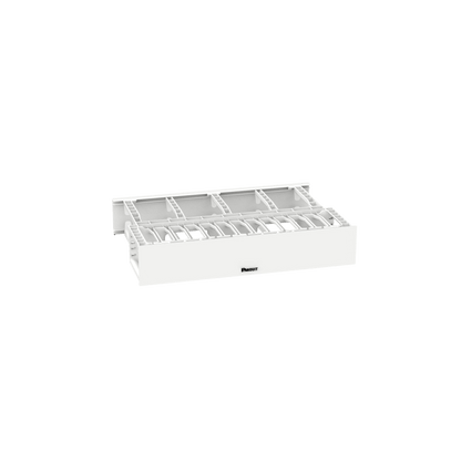 Organizador de Cables Horizontal NetManager de Alta Densidad, Doble (Frontal y Posterior), Para Rack de 19in, 2UR, Color Blanco
