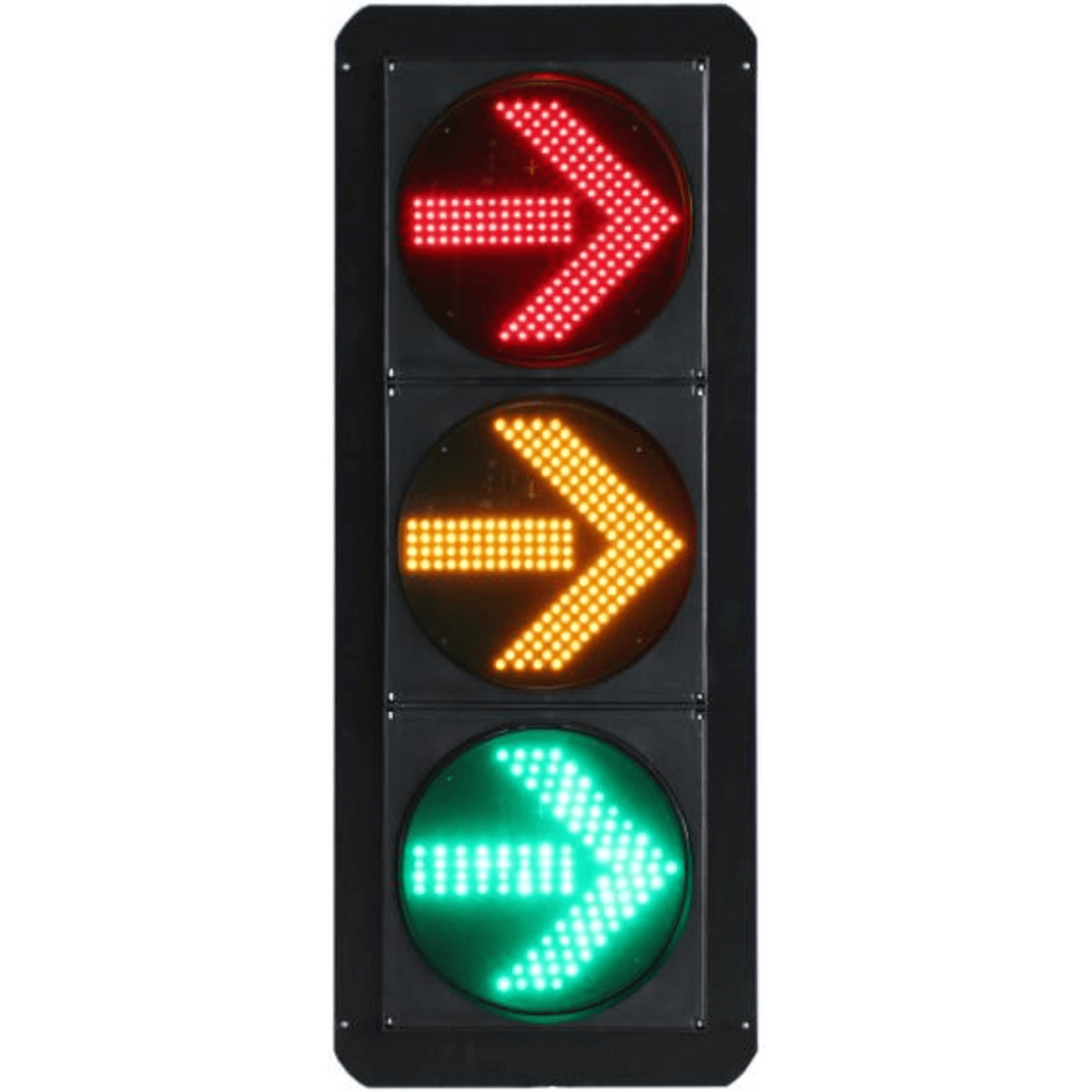 Señal de Tráfico Vertical de Giro a la Derecha / LEDs RYG / Carcasa PC y ABS / IP53 / Transformador AC 24 V / &Phi; 300 mm / Vida útil de LEDs ≥ 100,000 Hrs