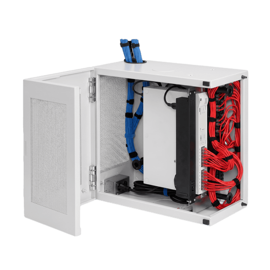 Gabinete de Pared L-Box 12U / Acero 1.9 mm / 1219 x 610 x 313 mm / Puerta L 120° / RAL 7035 / Rack 19"