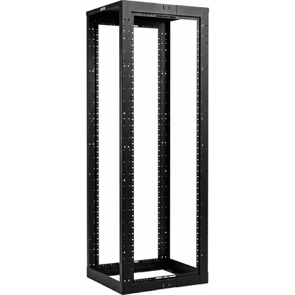Rack de Cuatro Postes Estándar de 19", Rieles Con Orificio Para Tuerca Enjaulada, Profundidad Ajustable de 23 a 42 in, 45 Unidades de Rack, Color Negro