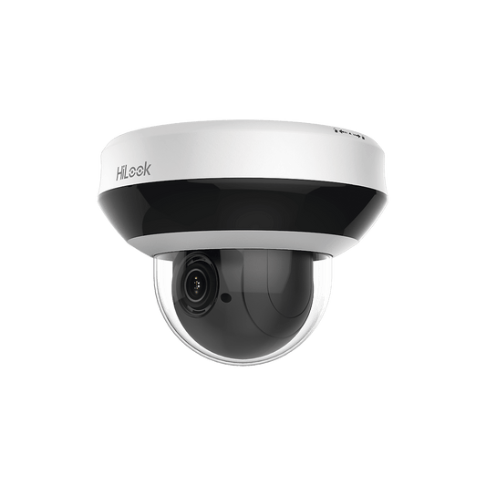 Mini PTZ IP 4 Megapixel / 4X Zoom / Audio Bidireccional / H.265+ / 20 mts IR EXIR / WDR 120 dB / PoE / IK10 / IP66 / Ultra Baja Iluminación / Micrófono Integrado / Micro SD